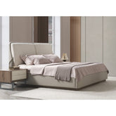 Whiteline Modern Living Romina Queen Bed in Light Grey Color - BQ2020P
